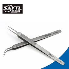 Прецизионная нержавеющая сталь tweezers Антистатическая изогнутая прямая законцовка объем наращивание ресниц лучшее качество вентилятор Пинцет для ресниц