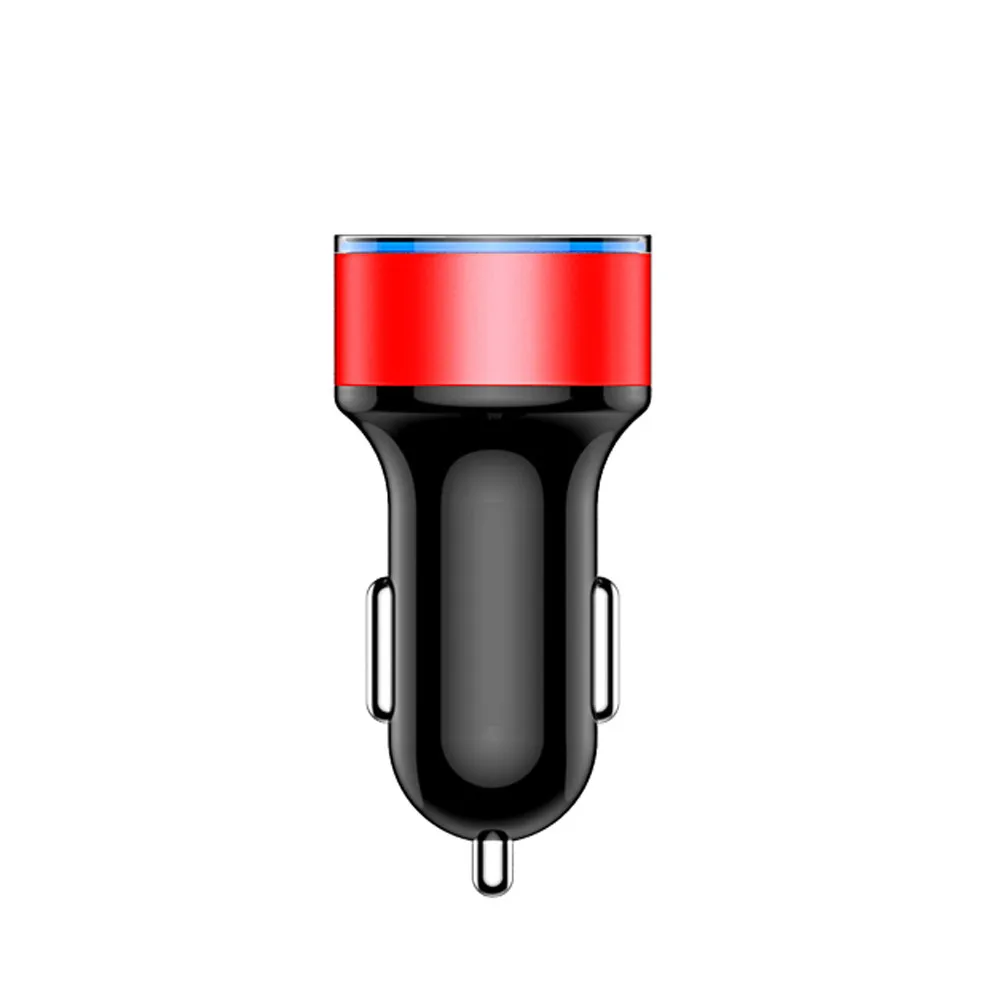 Зарядка от прикуривателя быстрая двойной Переходник USB для зарядки в машине светодиодный Дисплей 5V 3.1A Авто из АБС-пластика для мобильных телефонов через USB Зарядное устройство для iPhone huawei - Название цвета: Red