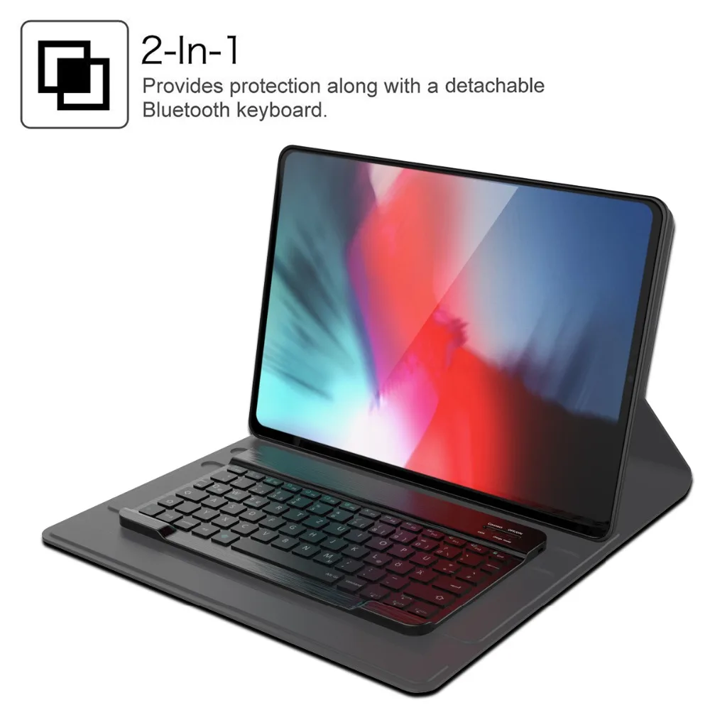 Для iPad Pro 12 9 дюйма 2018 чехол для планшета с беспроводной немецкой клавиатурой из