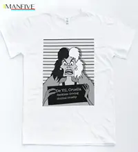 Cruella Mugshot T-shirt Dalmatian Dog Tee Hipsteer Indie Film Jail Sketch Top 100% Cotton Short Sleeve O-Neck Tops Tee Shirts Cruella Mugshot T-shirt Dalmatian Dog Tee Hipsteer Indie Film Jail Sketch Top 100% Cotton Short Sleeve O-Neck Tops Tee Shirts