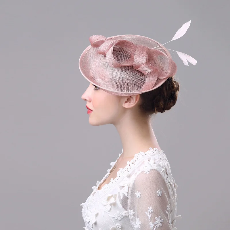 Women Banquet Wedding Fedoras Hat Female Elegant British Retro Fedora Cap Lady Royal Ascot Fascinator Bride Headwear Hats H7109