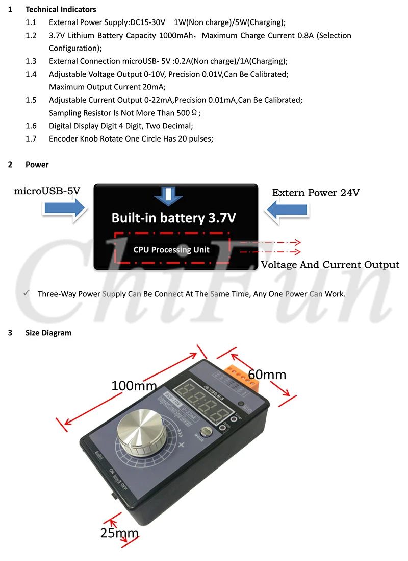 Voltage And Current Signal Generator User Manual(JS-VISG-M-S) V1_2