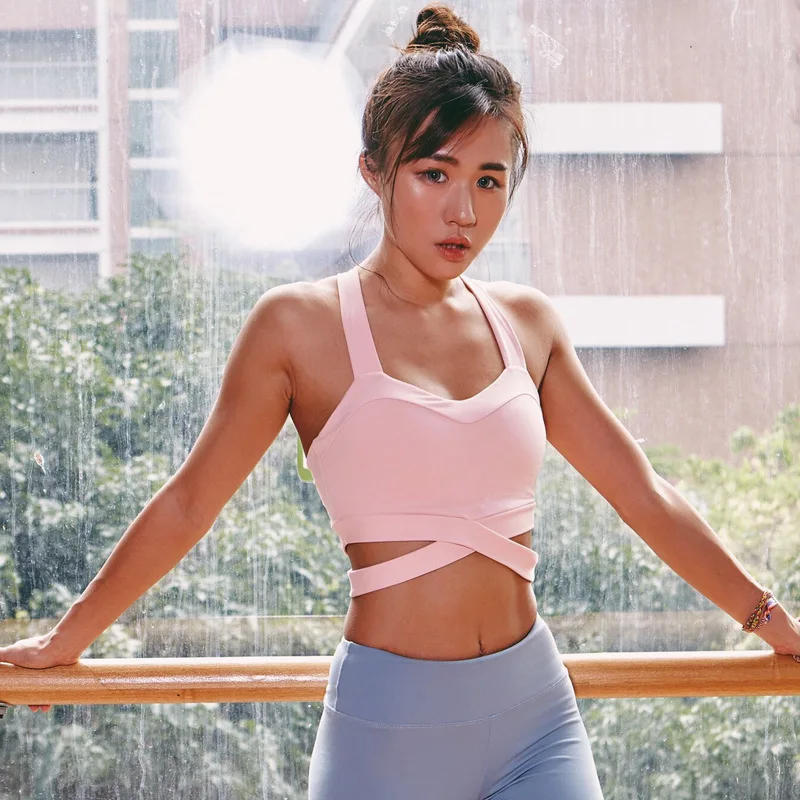 Профессиональный женский бюстгальтер для йоги с открытой спиной, спортивный бюстгальтер для спортзала, фитнеса, занятий спортом, бега, танцев