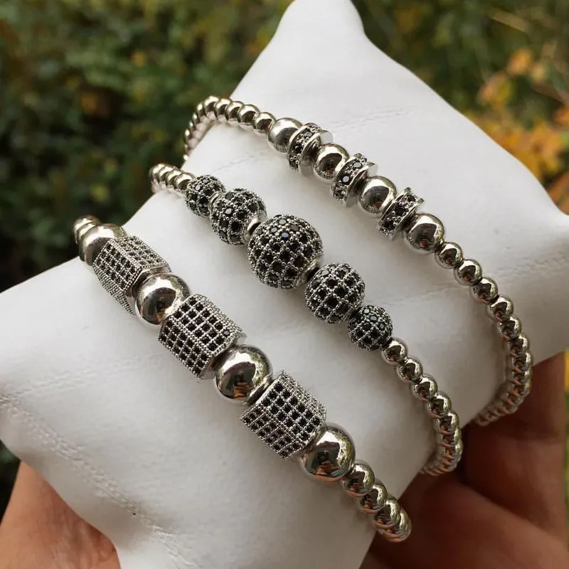 

2019 New Design Charm Bracelet Men Fashion Trendy Disco Ball Cube Braided Macrame Bracelet For Men Women Jewelry Gift