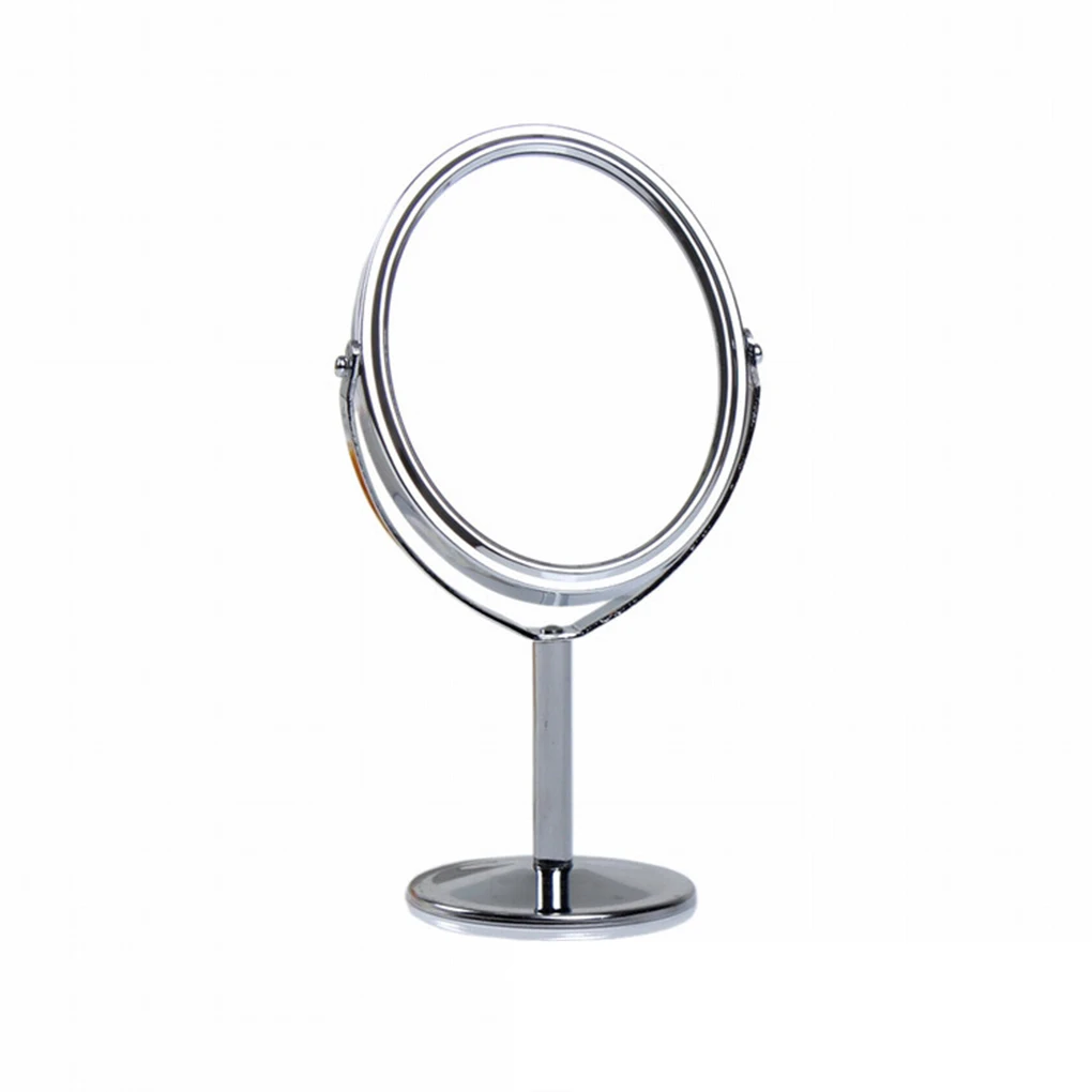 Зеркало для макияжа Круглый стол овальный стол зеркало простое дамское домашнее металлическое вращающееся двухстороннее косметическое зеркало