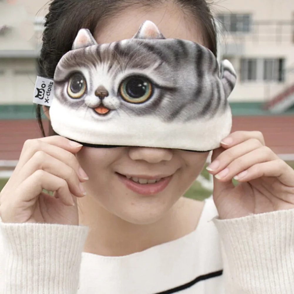 1pc Travel Eye Mask Cute Cat Shape Sleep Mask Rest Travel Relax