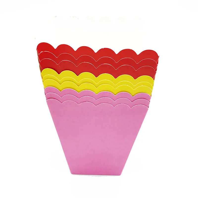 

12pcs/pack solid color popcorn boxes plain color theme popcorn boxes pure color theme candy case