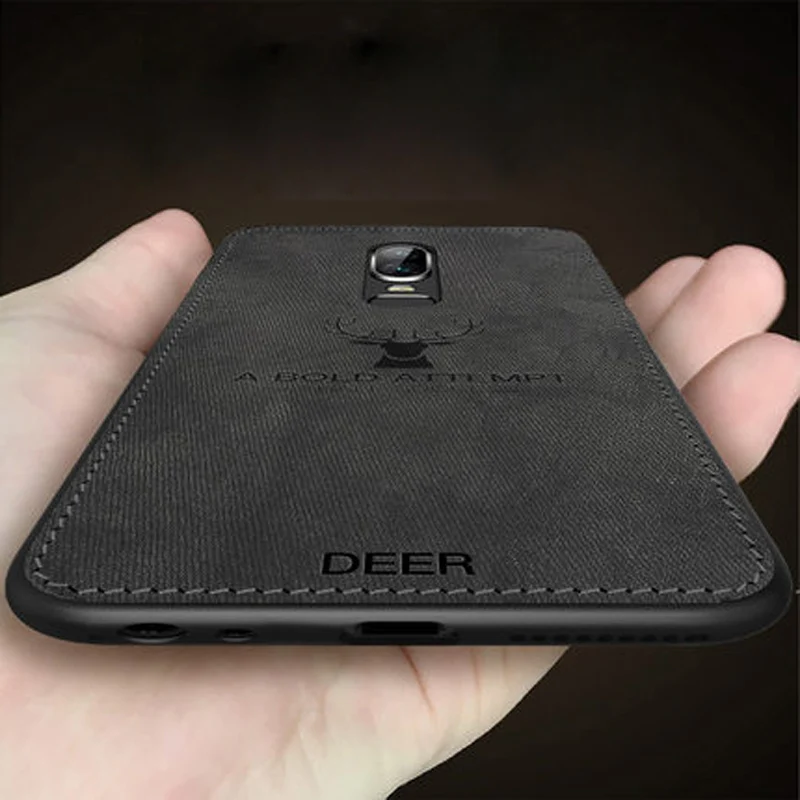 

icool for OnePlus 6 6T case cover OnePlus6 deer pattern fabric shockproof silicone back cover case for OnePlus 6T Funda Capa