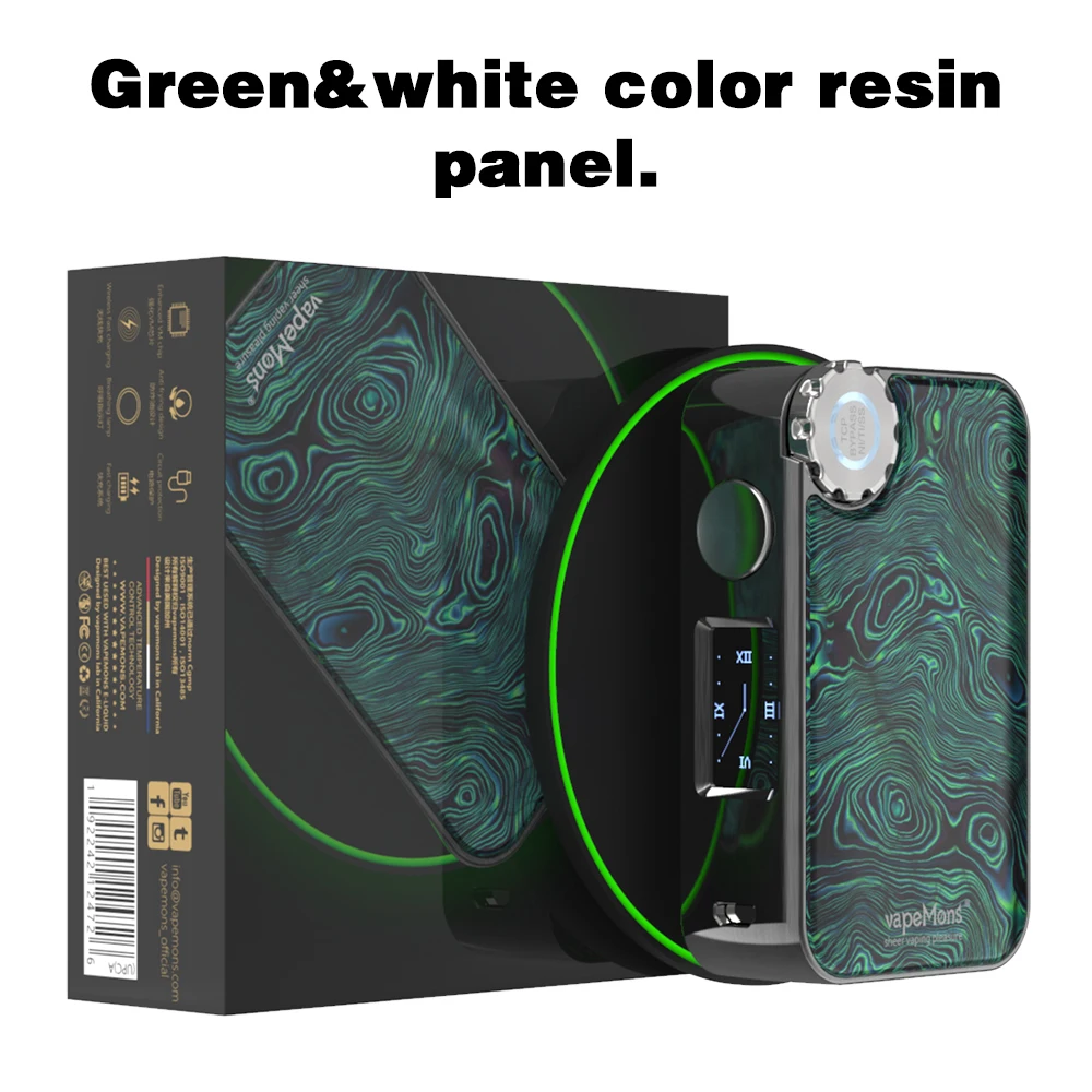 Caja Mod vapores caja de cambios 222 W TC carga inalámbrica OLED pantalla 510 rosca resina Panel 18650 batería cigarrillo electrónico Vape mod - 3
