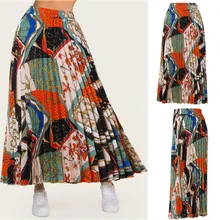 Новая летняя юбка с высокой талией модная женская юбка летняя повседневная Пляжная Макси Длинная Цветочная юбка Y620