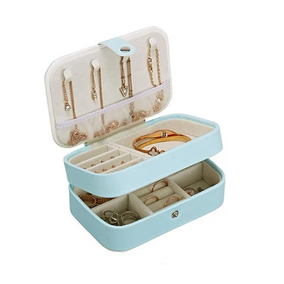Женские мини-серьги-гвоздики картонная коробочка для колец и украшений полезный органайзер для макияжа на молнии дорожная портативная коробка для украшений Дисплей Чехол подарок - Цвет: Blue 049
