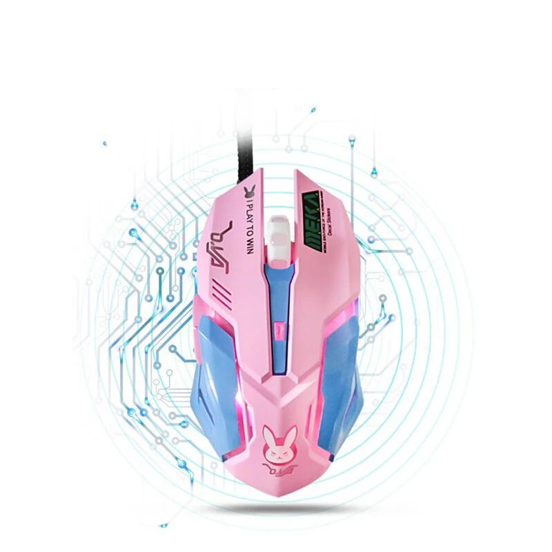 OW 6 кнопок игровая дышащая мышь с подсветкой D. VA Reaper проводная USB компьютерная для