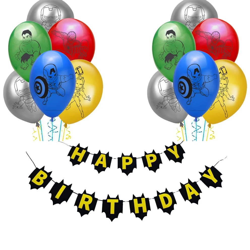 

1set Super Hero Batman Hulk Foil Balloon Children Happy Birthday Banner Party Supplies 32Inch Number Ballon Baby Boys Toys Favor