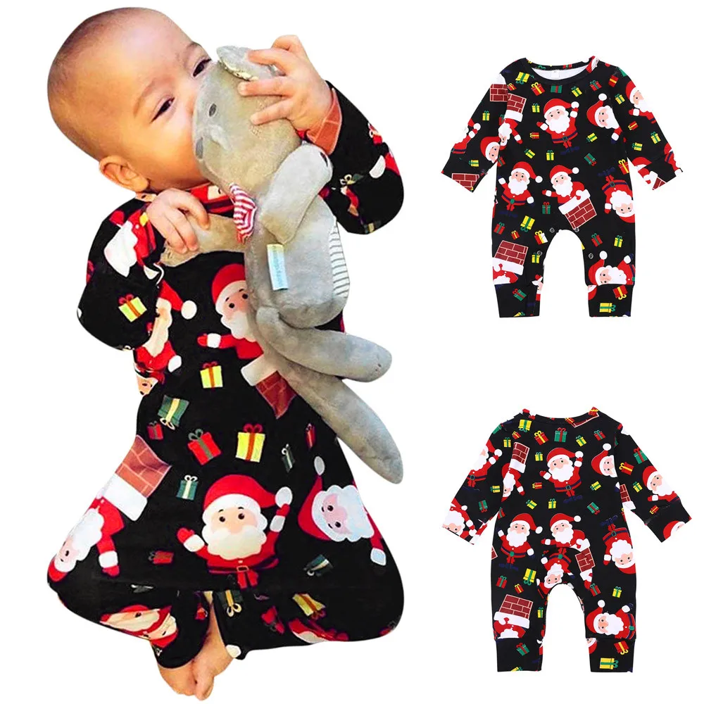 

Infant Baby Boys Girls Christmas XMAS Cartoon Santa Romper Jumpsuit Outfits baby rompers baby christmas