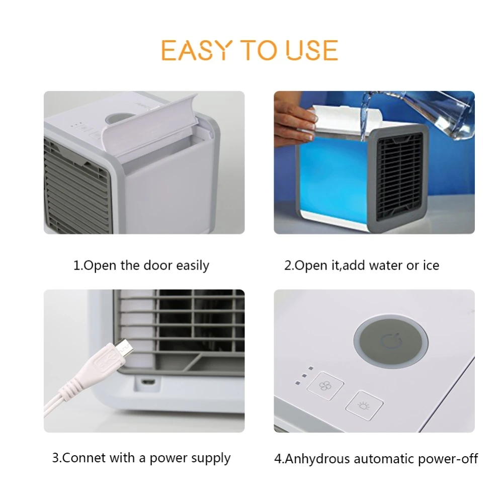 Ártico enfriador de aire acondicionado aire pequeño aparatos Mini aire ártico espacio personal enfriador de ventiladores de enfriamiento de aire mini ventilador portátil