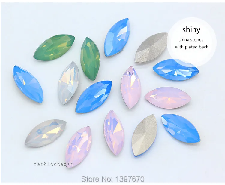 All-size Navette/Horse eye opal Faceted Glass fancy stone point back crystal Diamantes Rhinestones Nail Art jewelry making beads