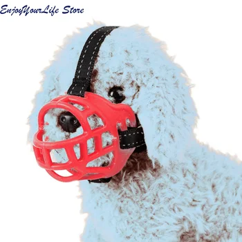 

Soft Rubber Dog Training Muzzle Adjustable Straps Silicon Basket Anti-Bite Pet Muzzles For Small Medium Large Dogs Black Red
