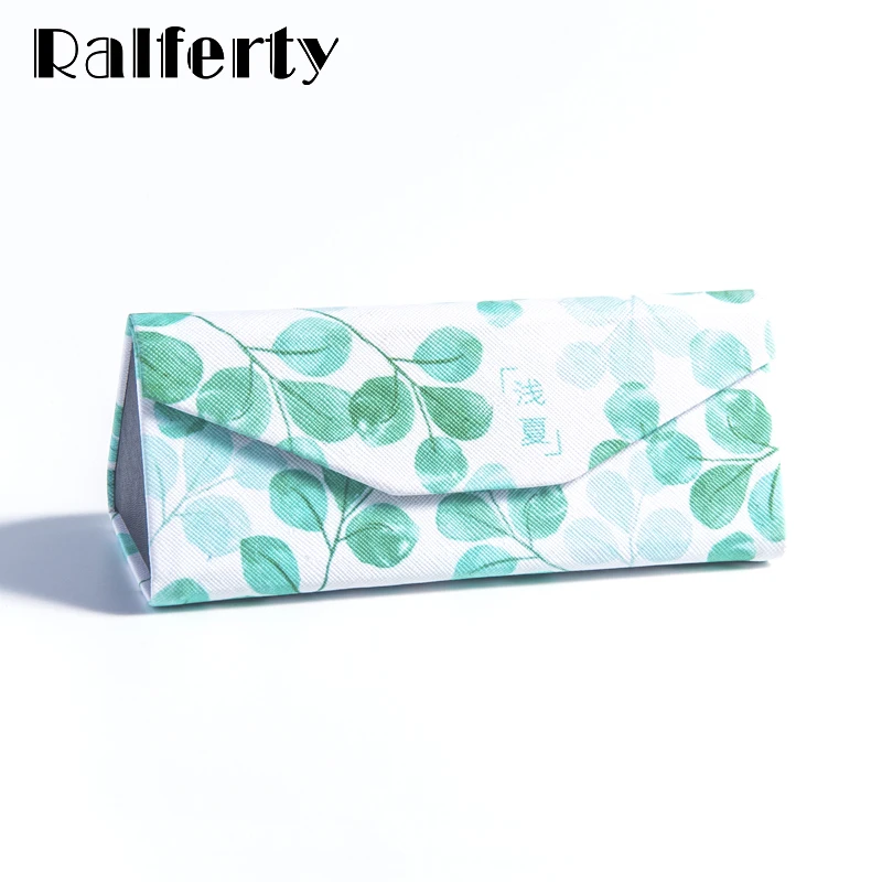 

Ralferty Flower Printed Sunglasses Case Women Folding Triangle Glasses Case Girl PU Leather Lightweight Eyewear Box funda gafas