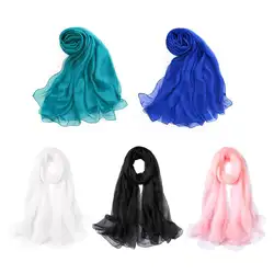 Новый женский модный 140*180 см однотонный мульти-функциональный длинный большой шарф Горячая Распродажа дикая Повседневная шаль