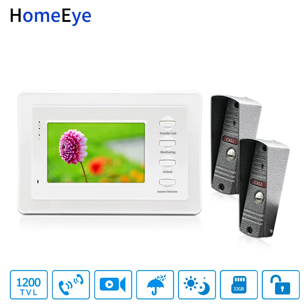 2-1 Video Door Phone Video Intercom Doorbell 1200TVL Camera Indoor Monitor Door Control Access System Home Security Wholesale 2-1 Video Door Phone Video Intercom Doorbell 1200TVL Camera Indoor Monitor Door Control Access System Home Security Wholesale