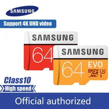 Samsung micro sd карта, 32 ГБ, 64 ГБ 128 ГБ 256 ГБ флэш-карта памяти 100 МБ/с. SDHC/SDXC Class10 UHS-I U3 4K TF карты