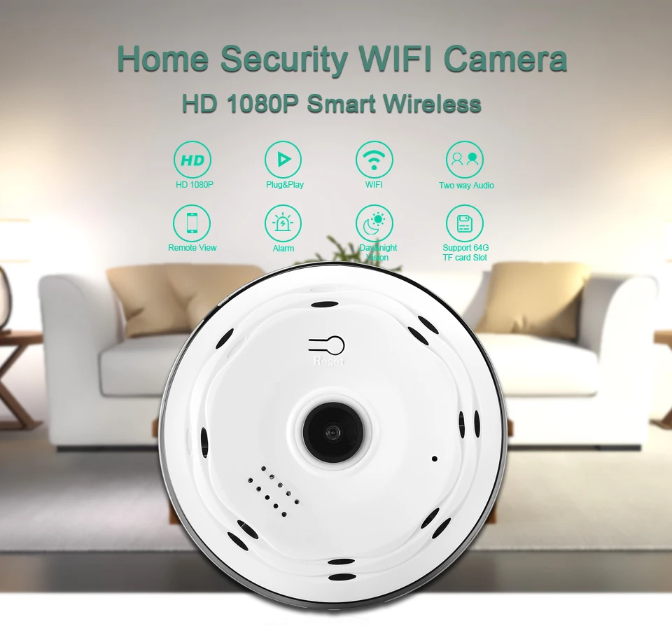 Besder 360 градусов панорамная камера HD 960P IP камера Wi-Fi двухсторонняя аудио с слотом для sd-карты Крытая VR беспроводная камера безопасности