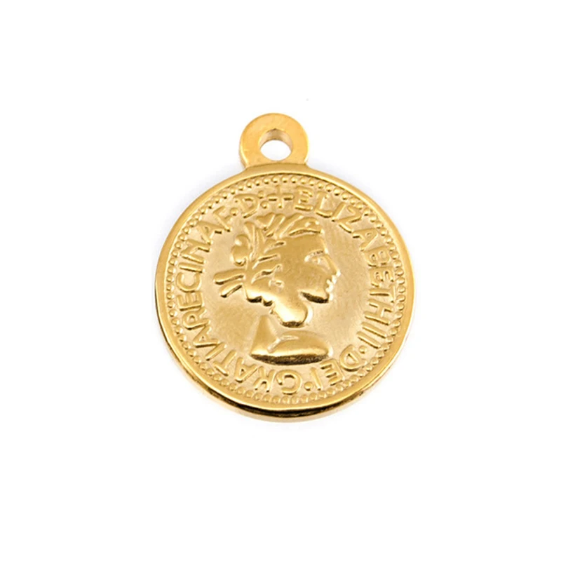 

DIY Vintage Medal Pound Elizabeth II, Euro 10 Cent Coins Pendant Thick Charms for Necklace Jewelry Accessory Wholesale 10pc