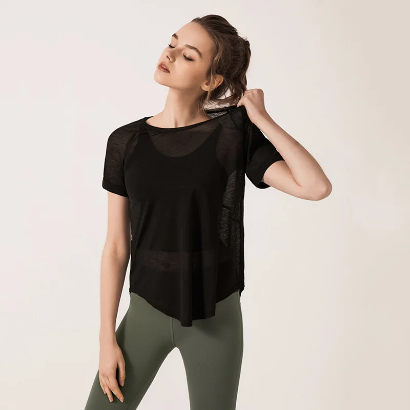 

Summer Women Yoga Shirts Quickly Dry Loose T-shirt sweatshirts Yoga Top Running Jogger Fitness Casual Athletic Shirt Sportswear