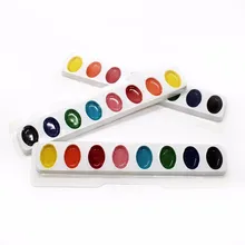 Three sets of solid watercolor paint 8 color beginners hand painting children non toxic art supplies