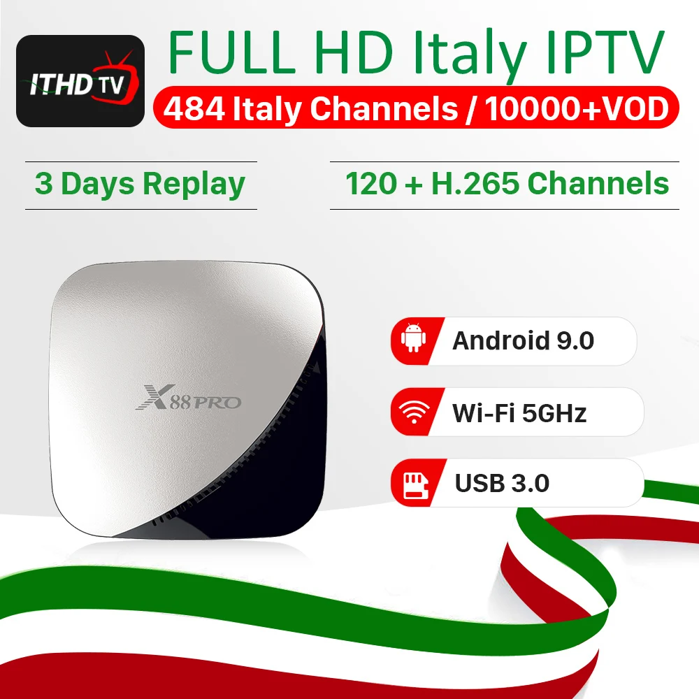 

IPTV Italy Spain IP TV Arabic Turkey France IPTV Subscription X88 Pro Android 9.0 Box Qatar Belgium Africa IP TV Portugal Italy