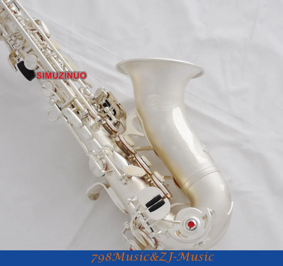 Профессиональный изогнутый саксофон сопрано атласный Серебряный саксофон итальянские клавиши