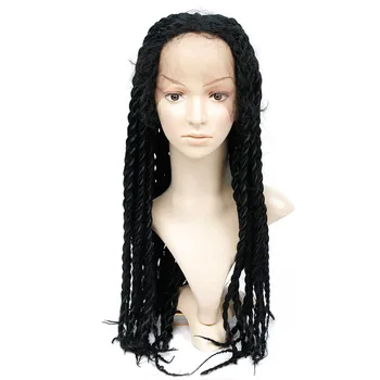 

Feibin Lace Front Wig For Black Women Synthetic Afro Twist Braided Hair