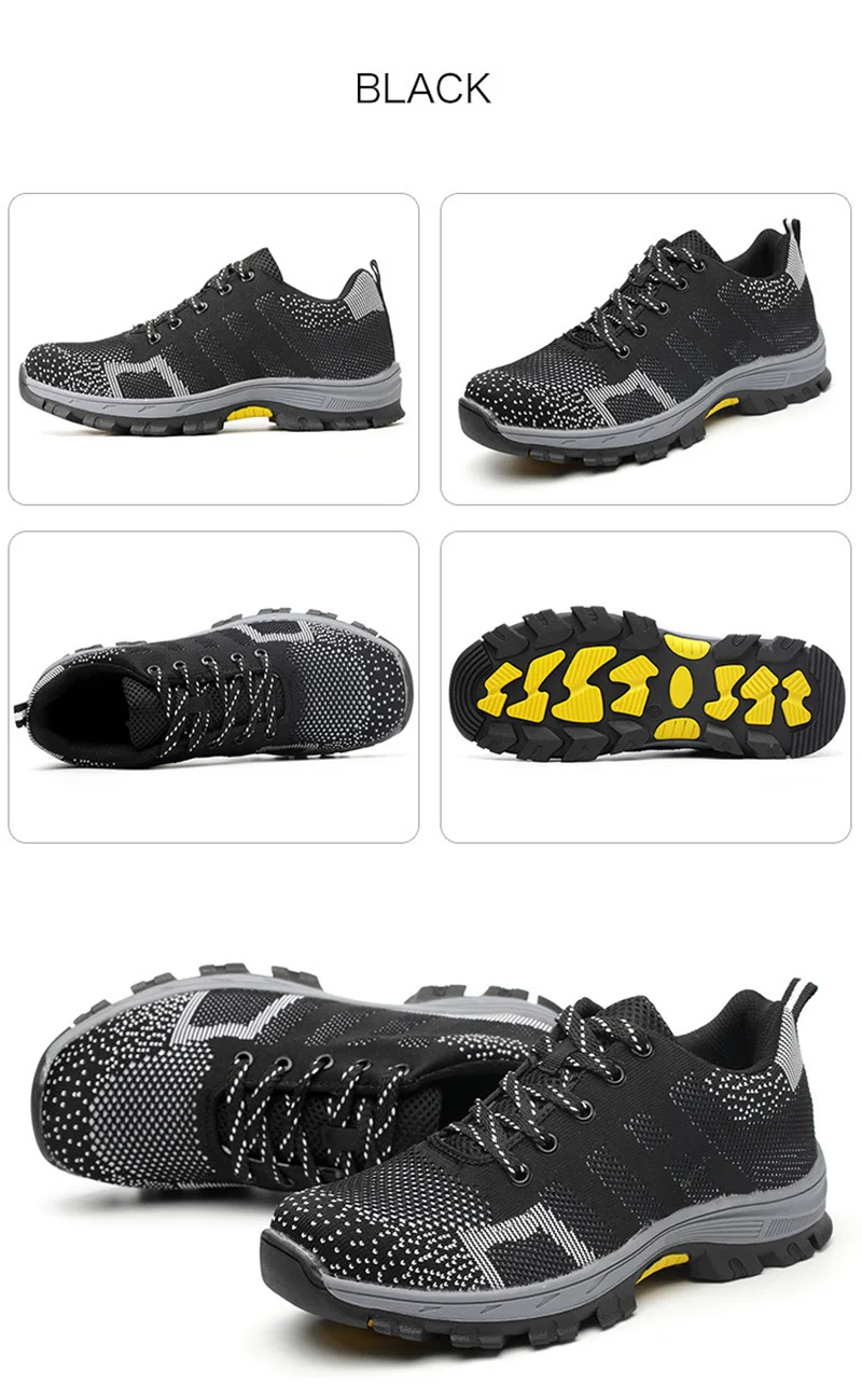 Men's Breathable Steel Toe Cap Safety Shoes Men High Quality Outdoor Antislip Steel Puncture Proof Construction Boots Work Shoes (16)