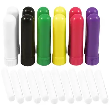 

52sets/lot Aromatherapy Essential Oil Inhaler with wick stick Colorful Nasal Inhaler Sticks with High Quality Cotton Wicks
