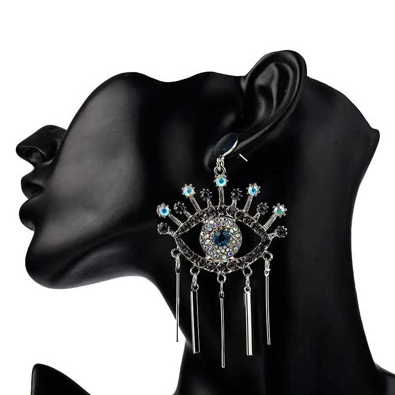 

LZHLQ Brand Long Tassel Drop Earrings For Women Crystal Vintage Boho Bohemia Dangle Earrings Big Ethnic Earrings Fashion Jewelry