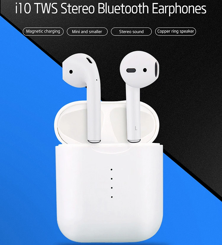 

TENACHI i10 TWS Mini Wireless Bluetooth Earphone Stereo Earbud with Wireless Charging Battery Box