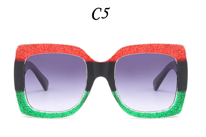 Роскошные брендовые дизайнерские зеркальные солнцезащитные очки квадратной формы женские большие солнцезащитные очки без оправы Oculos De Sol Shades - Цвет линз: C5