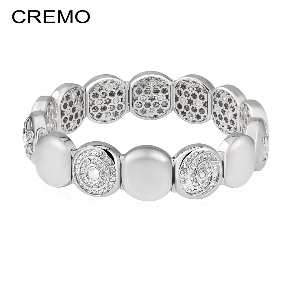 

Cremo Replaceable Bracelet Flower Modular Links Design Braceleta Changeable Elastic Charm Bracelet for Women Invention Bracelet
