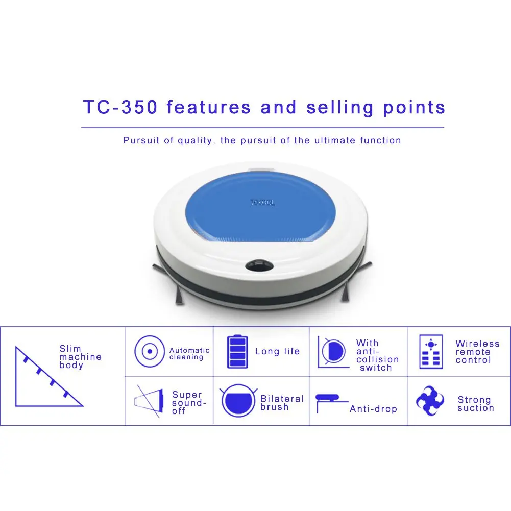 TOCOOL 350 беспроводной Дистанционное управление смарт-машина Пылесосы для автомобиля ультратонкие Fuselage робот-пылесос сухой и влажной уборки