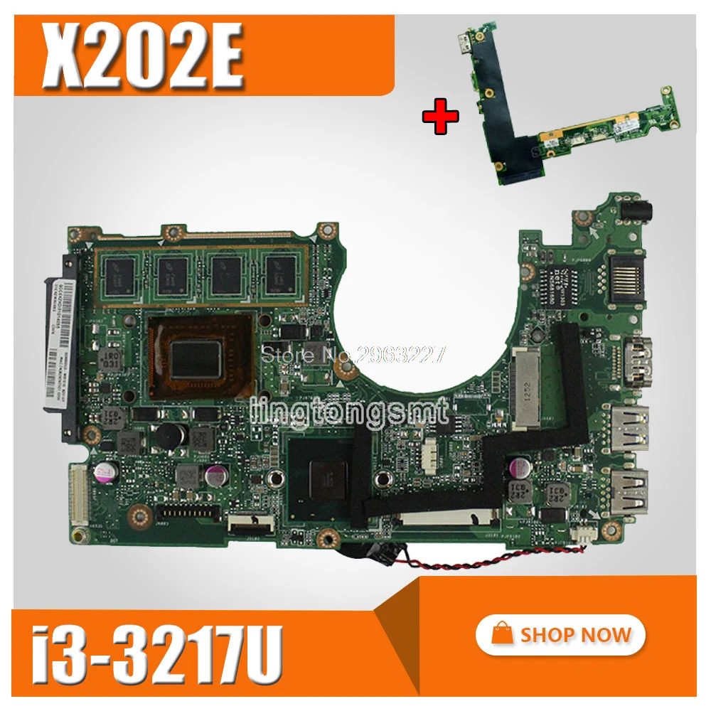 send board +X202E Motherboard REV2.0 i3 3217U For ASUS X201E X202E