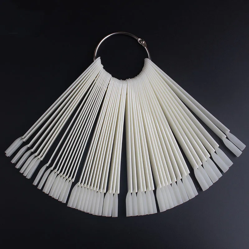 

Nail Polish palette 50 PCS/Pack Fan-shaped Color Card Plate Nail Art Tips Stick Polish Display Practice Gel Design Board Tools