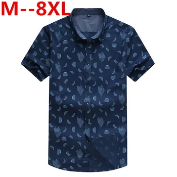 

10XL 8XL 6XL 5X white blue Casual shirts Men Shirts Summer Spring Fashion Chemise Homme Mens Dress Shirts Short Sleeve Shirt Men