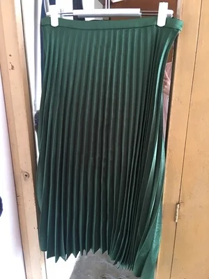 LXUNYI летние однотонные тонкие длинные плиссированные юбки на молнии в европейском и американском стиле, юбка миди с высокой талией, элегантные юбки для женщин зеленого цвета