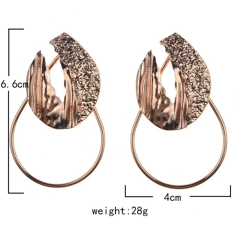 ZA большие круглые серьги из металлического сплава, Женские Геометрические массивные серьги-капли, золотые серебряные Длинные серьги-подвески для женщин