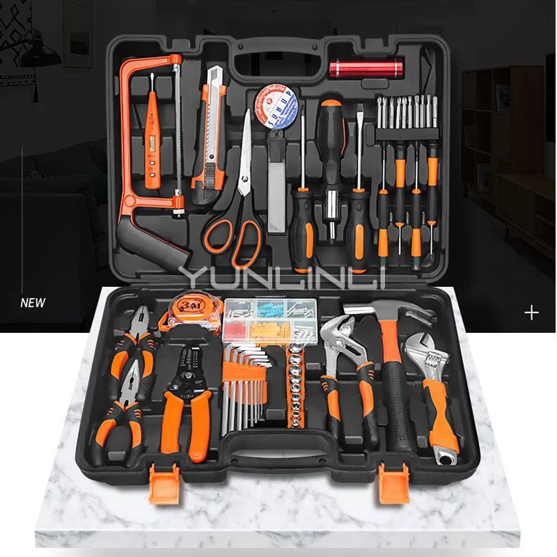 

Household Hardware Toolbox Multi-function Combination Set Tools Repair Tools Kit Home Jk1108