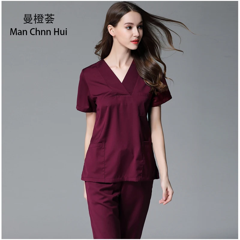 

hennar mujeres medical scrubs doctor nurse short sleeve uniform dental dental clinic pet doctor beauty salon overalls