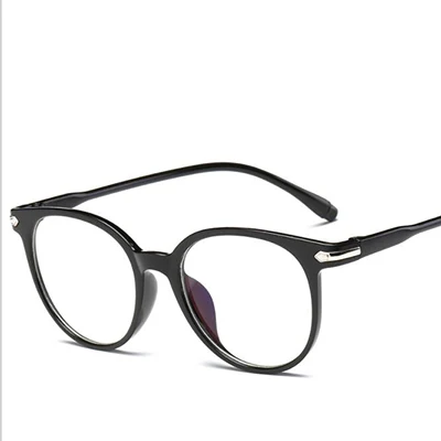 VEGA очки для женщин и мужчин овальные винтажные оправы для очков дизайнерские уникальные прозрачные оправы для очков пластиковые прозрачные линзы, оправа VG296 - Цвет оправы: Bright Black