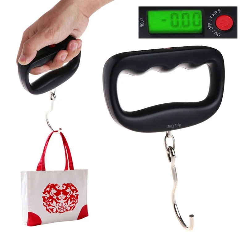 OOTDTY 50Kg/10g Digital Hanging Hook Scales Hand Portable Electronic