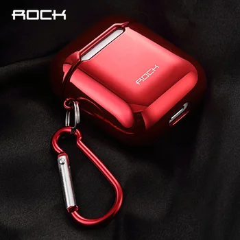 

For Airpods 2 1 Earphone Case, ROCK Shockproof Electroplate Hard Bluetooth Earphone Case Luxury Universal Case for Apple Airpods
