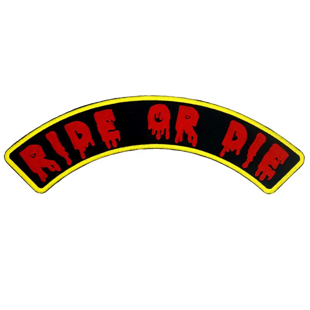 

RIDE OR DIE ROCKER Embroidered Sewing Label punk biker Patches Clothes Stickers Apparel